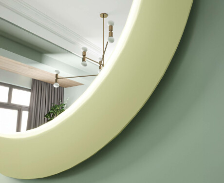 Specchio LED con MDF in una cornice rotonda laccata L306 #6