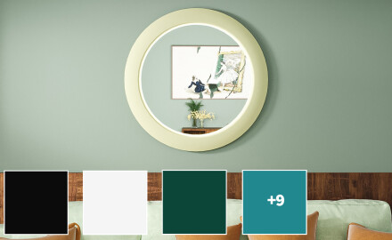 Specchio LED con MDF in una cornice rotonda laccata L306