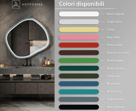 Specchio LED romboidale con cornice in MDF laccato L309 #3