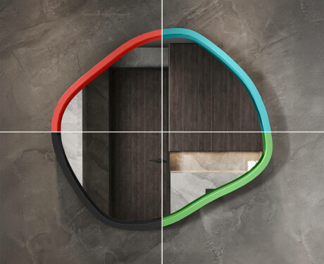 Specchio LED romboidale con cornice in MDF laccato L309 #6
