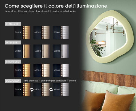 Specchio LED di design in MDF con forma geometrica L309 #5