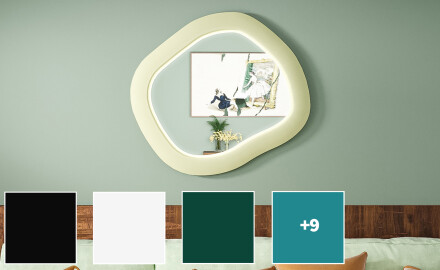 Specchio LED di design in MDF con forma geometrica L309