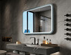 Specchio LED arrotondato con cornice in MDF laccato L305