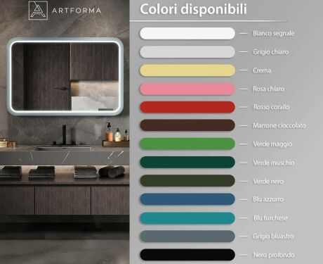 Specchio LED arrotondato con cornice in MDF laccato L305 #3