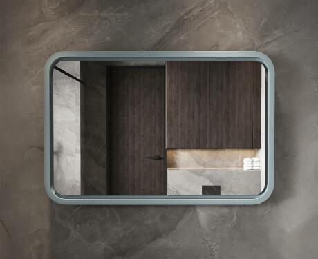 Specchio LED arrotondato con cornice in MDF laccato L305 #4