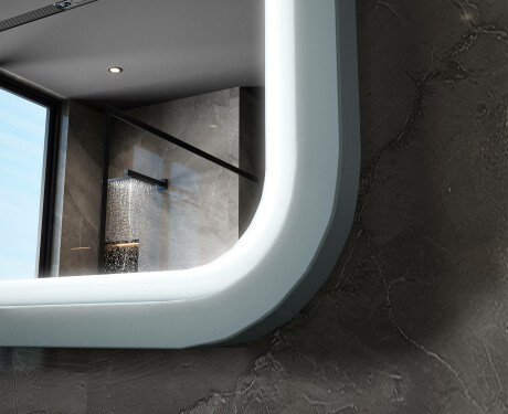 Specchio LED arrotondato con cornice in MDF laccato L305 #6