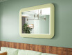 Specchio LED arrotondato con cornice in MDF lucido L305