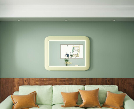 Specchio LED arrotondato con cornice in MDF lucido L305 #2