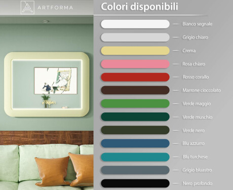 Specchio LED arrotondato con cornice in MDF lucido L305 #3