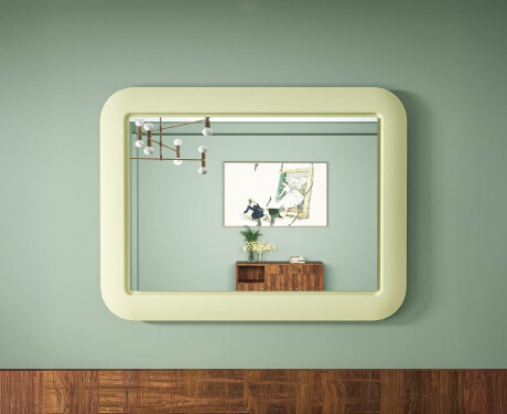 Specchio LED arrotondato con cornice in MDF lucido L305 #4