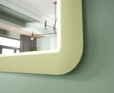 Specchio LED arrotondato con cornice in MDF lucido L305 #6