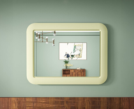 Specchio LED arrotondato con cornice in MDF lucido L305 #8