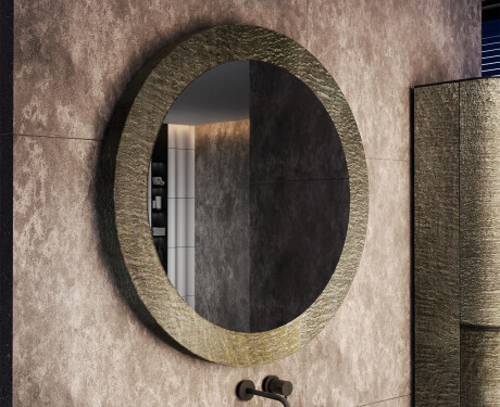 Specchio rotondo con cornice in pietra L294 #4