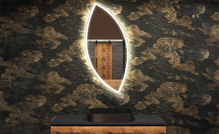 Specchio da bagno LED di forma irregolare L222