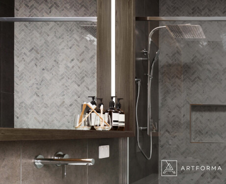 Specchio da bagno LED con cornice WoodenFrame nel colore Rovere Oslo #10