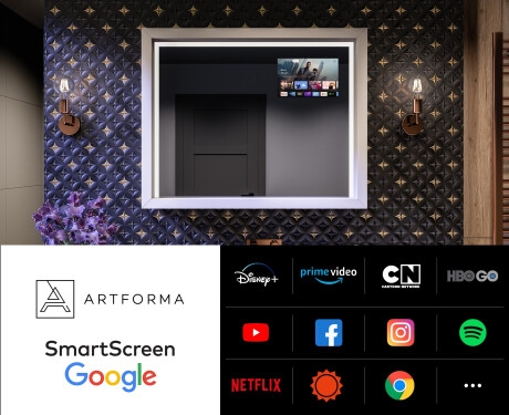 Specchio da bagno LED con cornice WoodenFrame nel colore Rovere Oslo #3