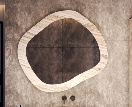 Specchio da bagno su misura con cornice in pietra L297 #5