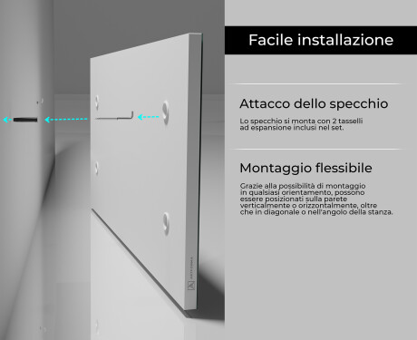 Specchio rettangolare con cornice da parete L197 #6