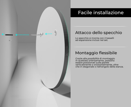 Specchio rotondi con cornice da parete L203 #5