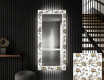 Specchio decorativi grande con luci LED per ingresso - Golden Flowers #1