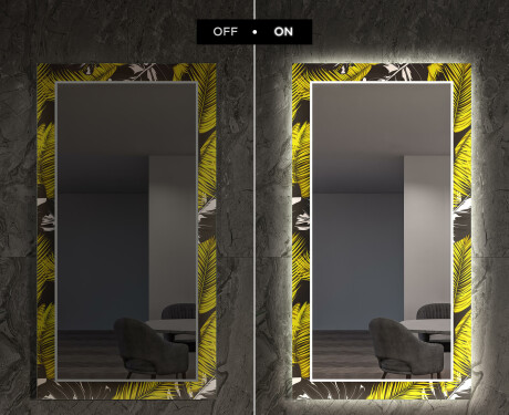 Specchio decorativi grande con luci LED per ingresso - Gold Jungle #7