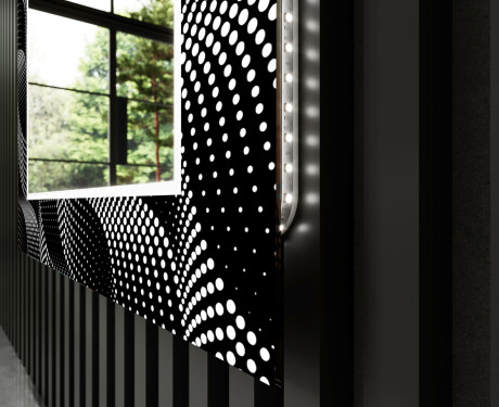 Specchio decorativi con luci LED da soggiorno - Dark Wave #11