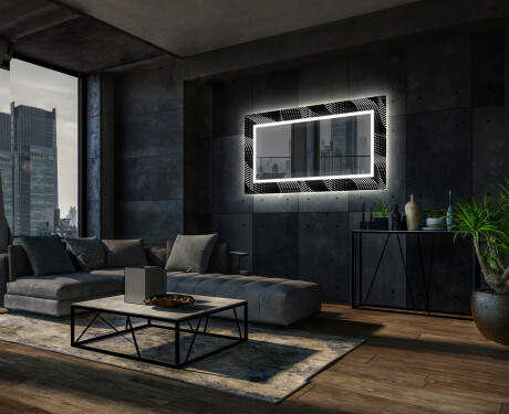 Specchio decorativi con luci LED da soggiorno - Dark Wave #12