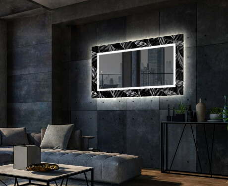 Specchio decorativi con luci LED da soggiorno - Dark Wave #2