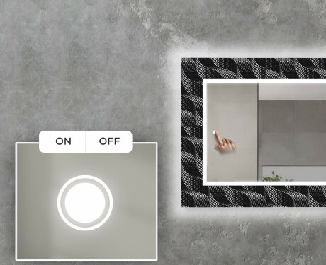 Specchio decorativi con luci LED da soggiorno - Dark Wave #4