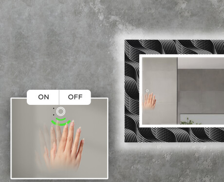 Specchio decorativi con luci LED da soggiorno - Dark Wave #5