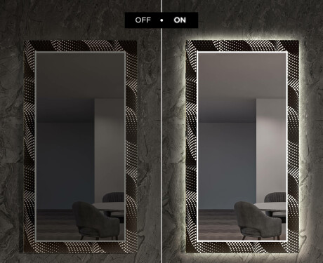 Specchio decorativi con luci LED da soggiorno - Dark Wave #7