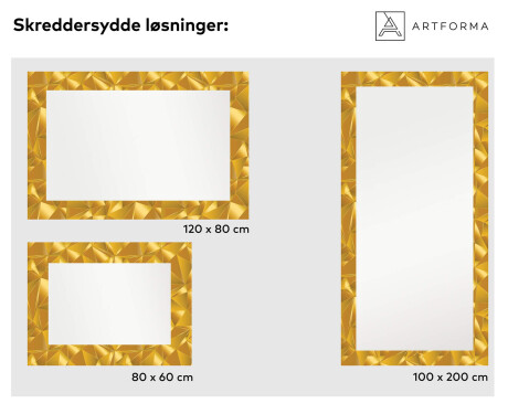 Specchio decorativi grande con luci LED per ingresso - Gold Triangles #6