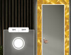 Specchio decorativi grande con luci LED per ingresso - Gold Triangles #4