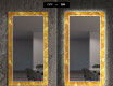Specchio decorativi grande con luci LED per ingresso - Gold Triangles #7
