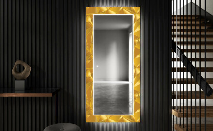 Specchio decorativi grande con luci LED per ingresso - Gold Triangles