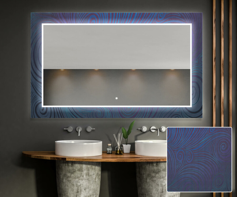Artforma Specchio Rotondo da Bagno Controluce LED, 80 cm, su Misura, Personalizza Specchio Tondo da Parete Bagno, LED Premium, Colore LED -  Bianco Freddo/Caldo