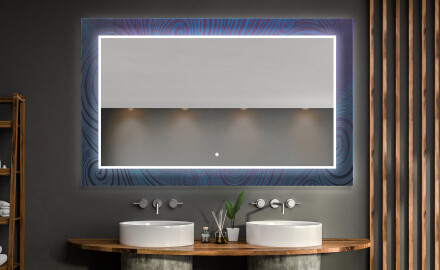 Specchi LED decorativi da parete da bagno - Blue Drawing