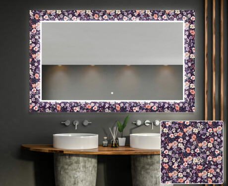 Specchi LED decorativi da parete da bagno - Elegant Flowers