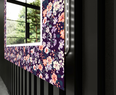 Specchi LED decorativi da parete da bagno - Elegant Flowers #11