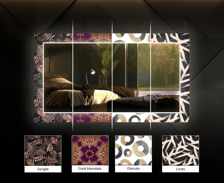 Specchi LED decorativi da parete da bagno - Elegant Flowers #6