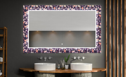 Specchi LED decorativi da parete da bagno - Elegant Flowers