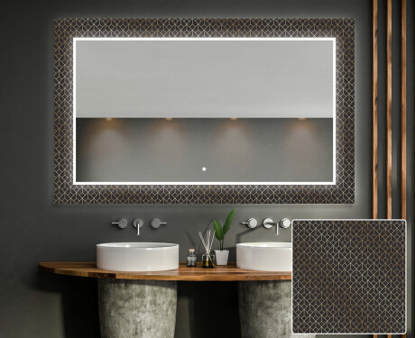 Decorativi specchio bagno da parete retroilluminato - Golden Lines