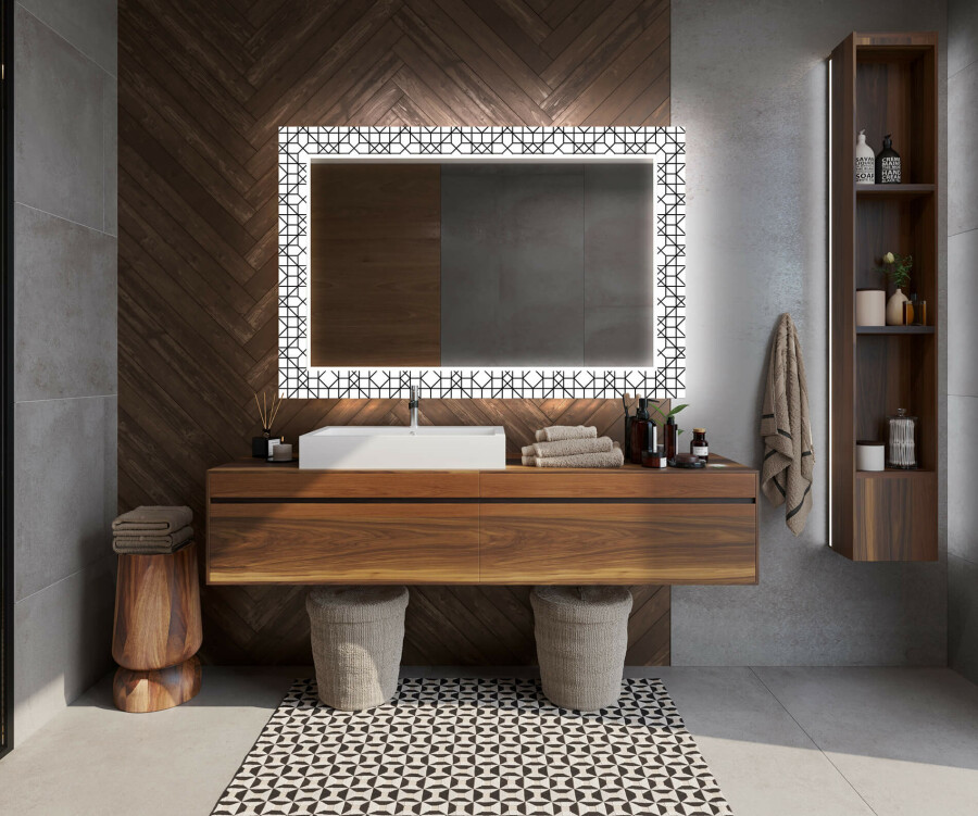 Artforma - Decorativi specchio bagno da parete retroilluminato - Industrial