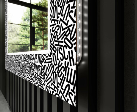 Specchi LED decorativi da parete da bagno - Letters #11
