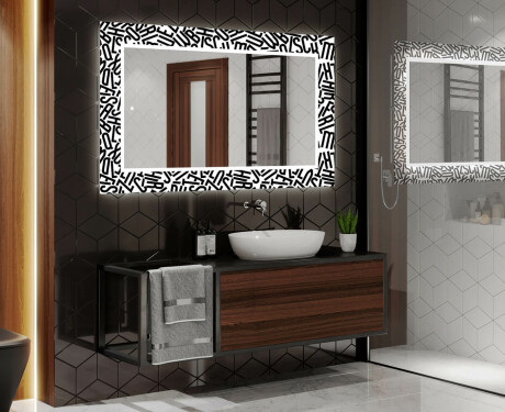Specchi LED decorativi da parete da bagno - Letters #2
