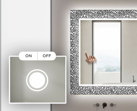 Specchi LED decorativi da parete da bagno - Letters #4