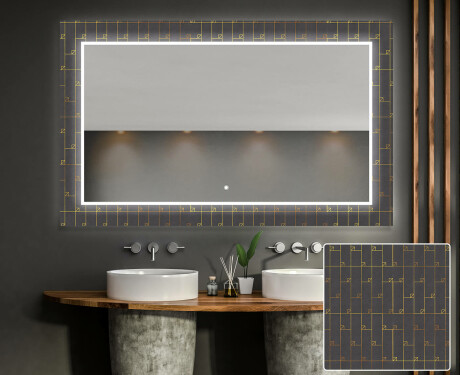 Decorativi specchio bagno da parete retroilluminato - Microcircuit #1