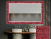 Decorativi specchio bagno da parete retroilluminato - Red Mosaic