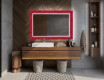 Decorativi specchio bagno da parete retroilluminato - Red Mosaic #12