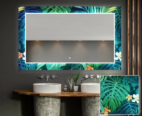 Decorativi specchio bagno da parete retroilluminato - Tropical